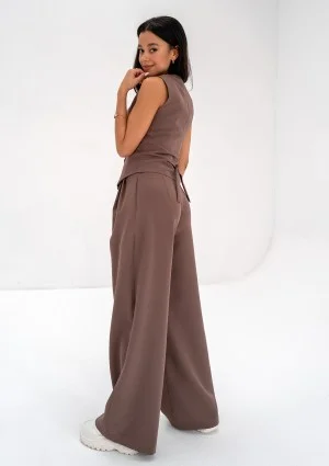 Mocca - Brown wide trousers