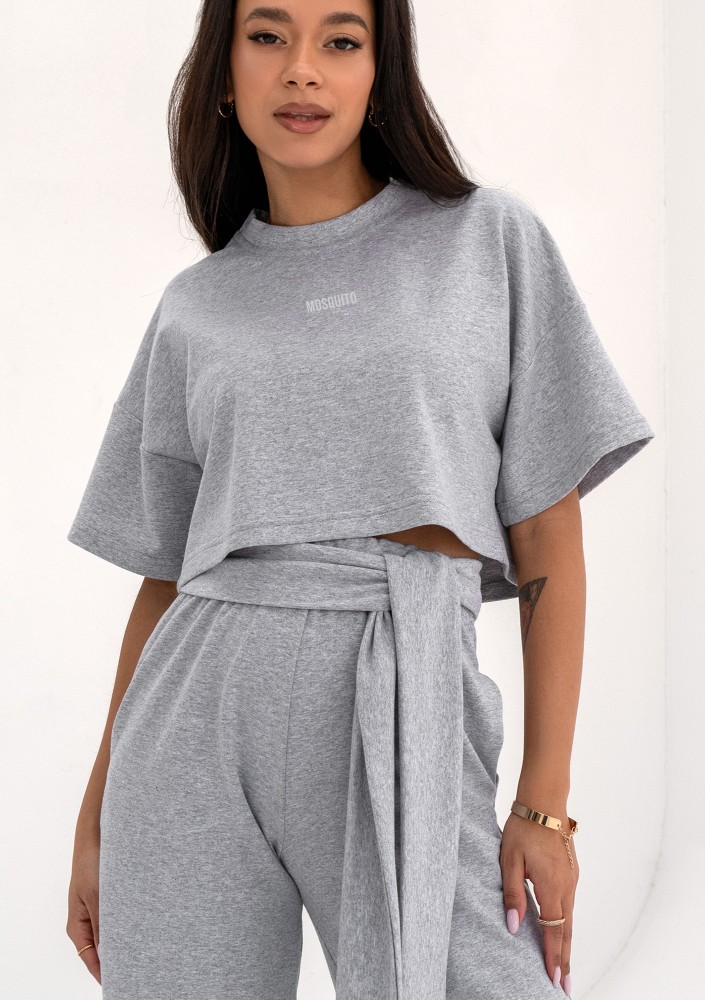 Sky - Melange grey short T-shirt