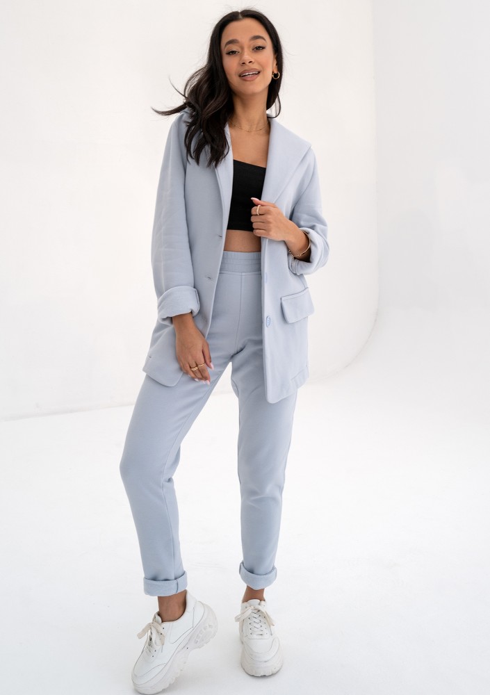 Kerry - Light blue hooded blazer