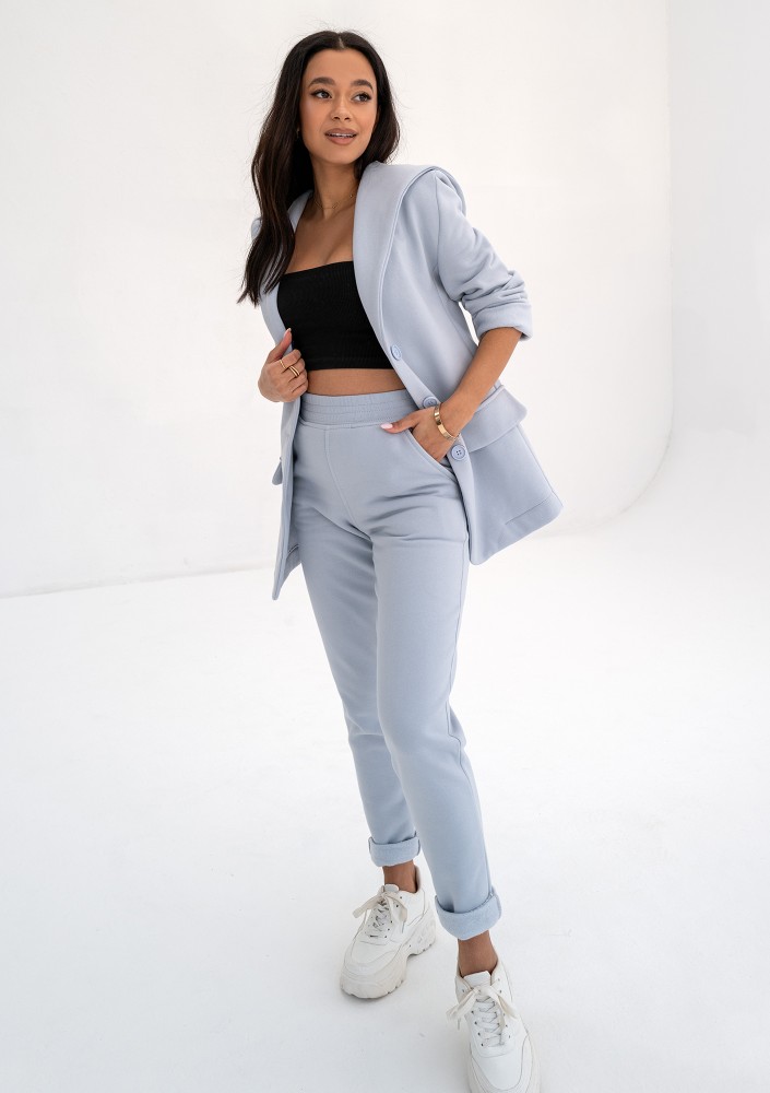 Kerry - Light blue hooded blazer