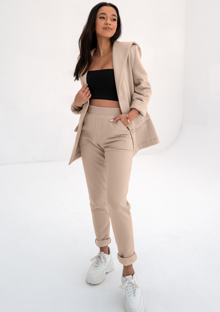 Kerry - Beige hooded blazer