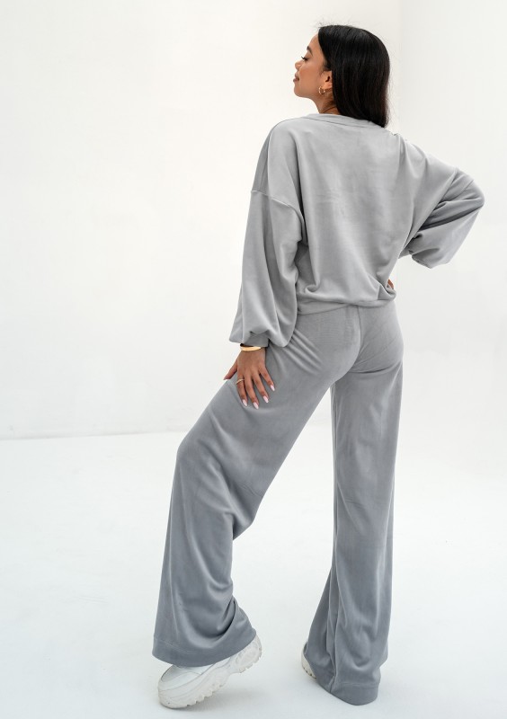 Delsy Velvet - Spodnie dresowe velvet Misty Grey