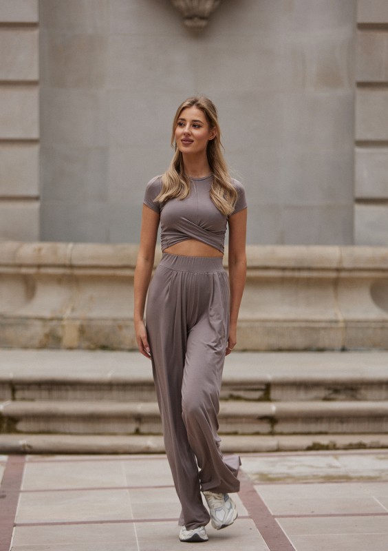 Nazza - Crossed latte beige top