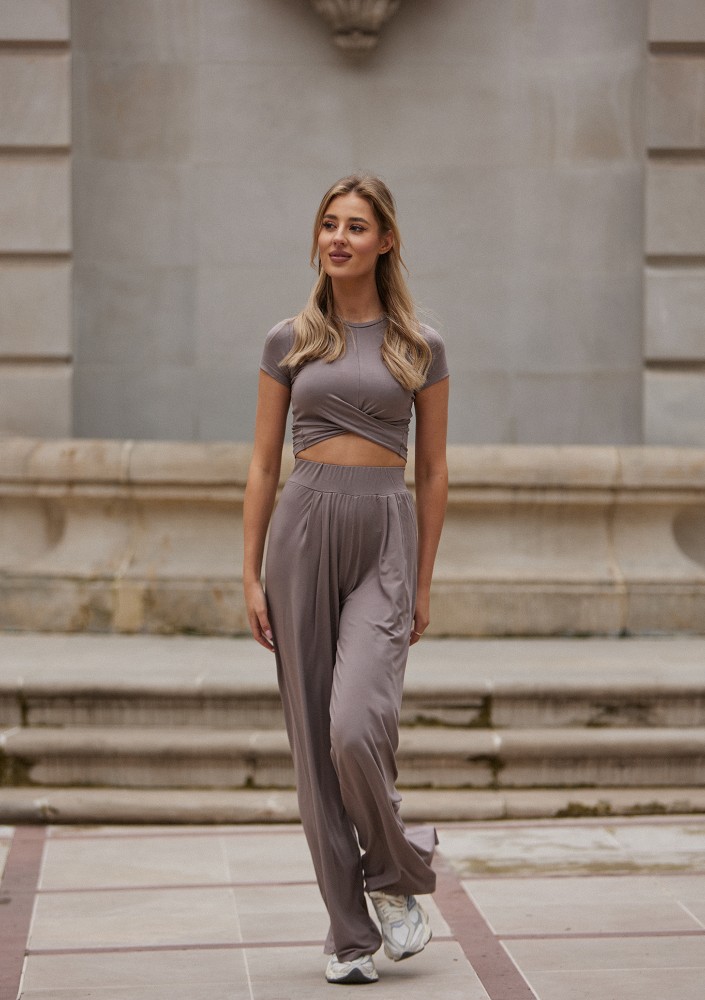 Nazza - Crossed latte beige top