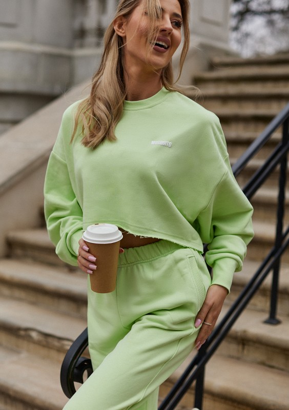 Shore Crop - Lime green crop oversize sweatshirt
