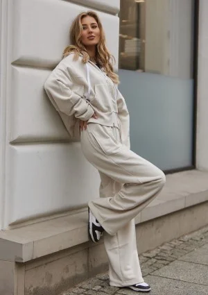 Bane - Rozpinana bluza oversize z kapturem Coconut