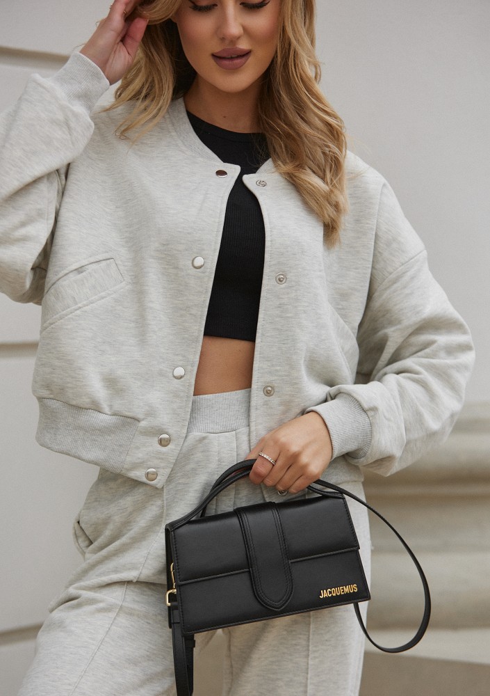 Club - Bawełniana bluza typu bomber Grey Melange