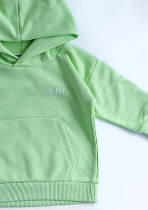 Pure - Bluza dziecięca z kapturem Lime Green