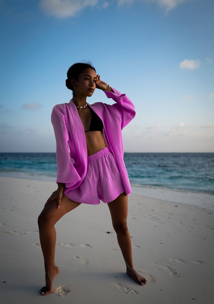 Pavla - Pink muslin shirt