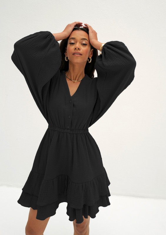 Milla - Black muslin dress