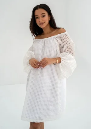 Meggie - Ażurowa sukienka Biała