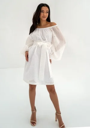 Meggie - Ażurowa sukienka Biała