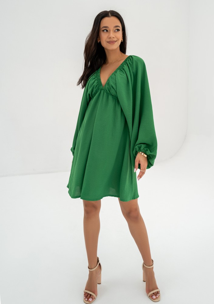 Aruba - Green V-neck mini dress