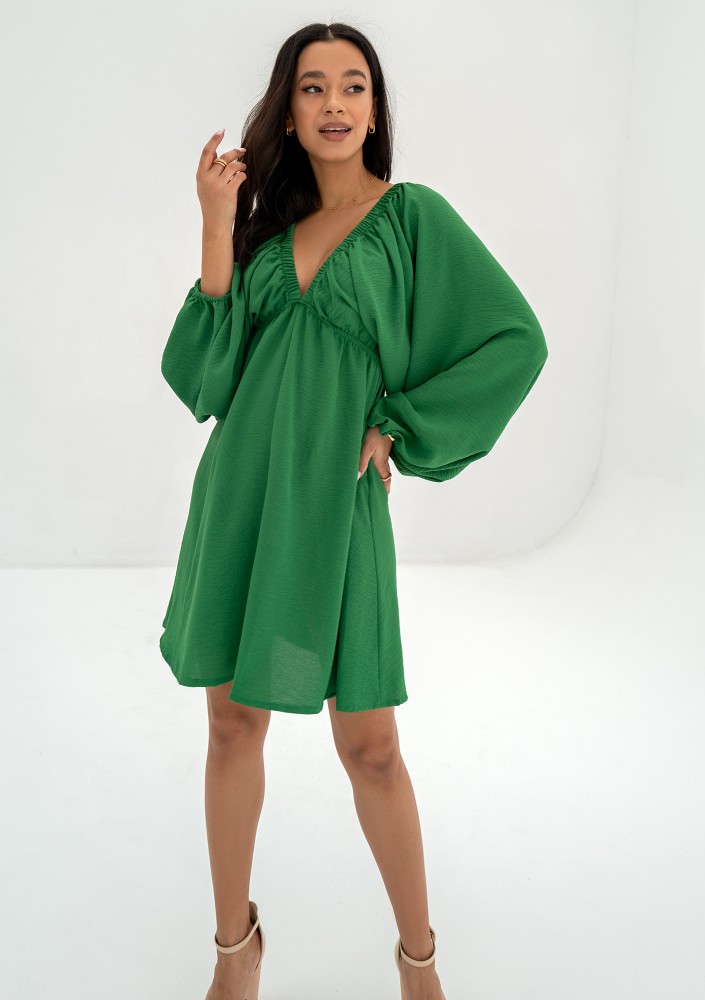 Aruba - Green V-neck mini dress