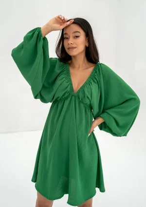 Aruba - Zielona sukienka letnia mini z dekoltem V