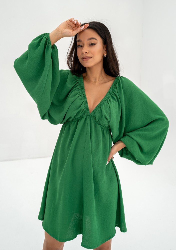 Aruba - Green V-neck mini dress