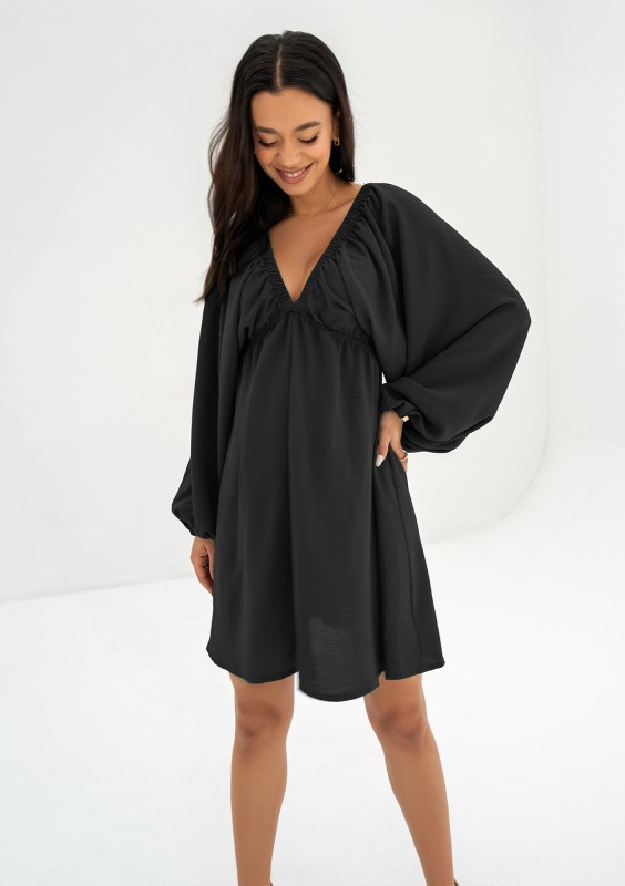 Aruba - Black V-neck mini dress