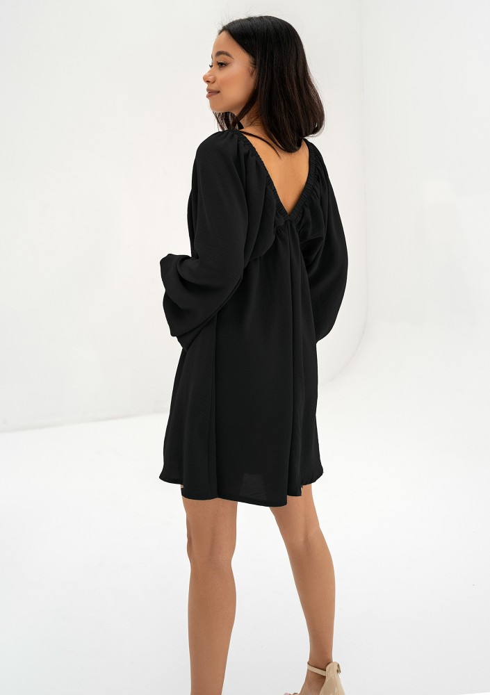 Aruba - Black V-neck mini dress