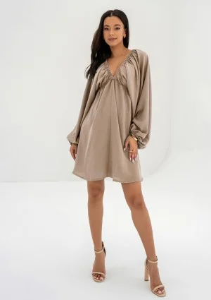Aruba - Beige V-neck mini dress