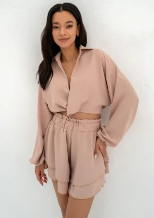 Toscane - Beige crop shirt