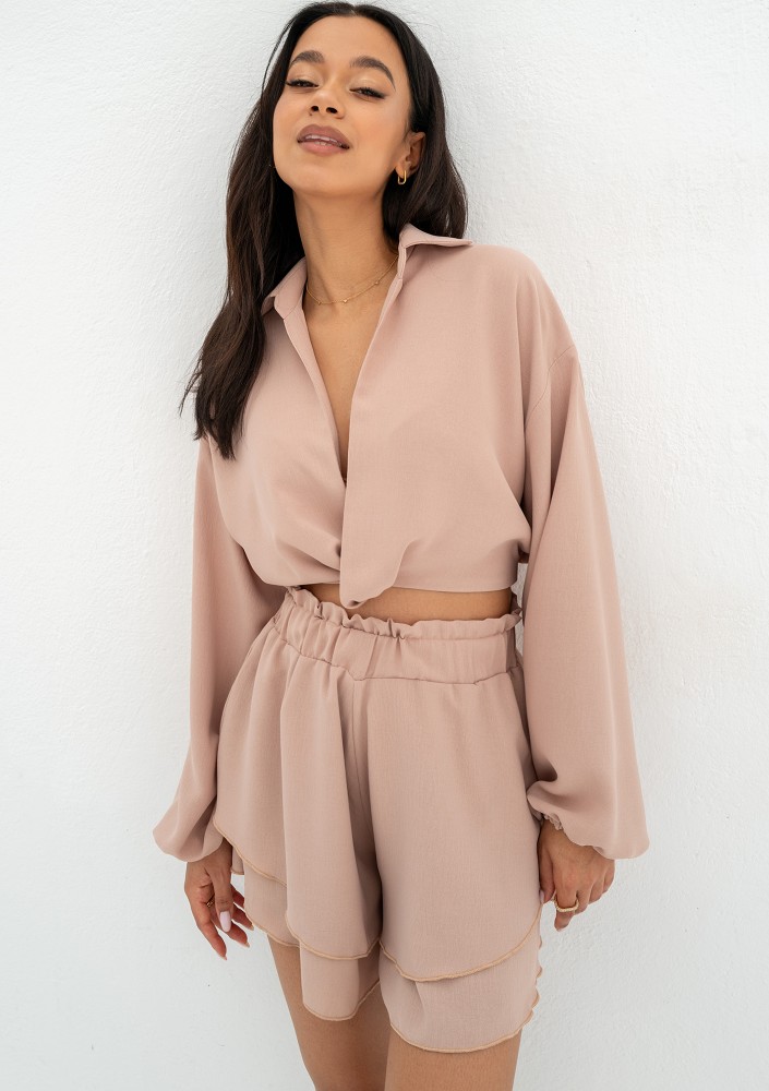 Toscane - Beige crop shirt