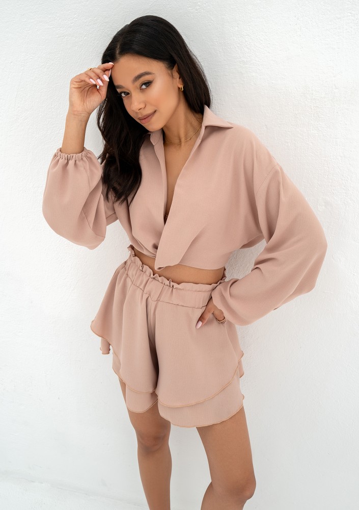 Toscane - Beige crop shirt