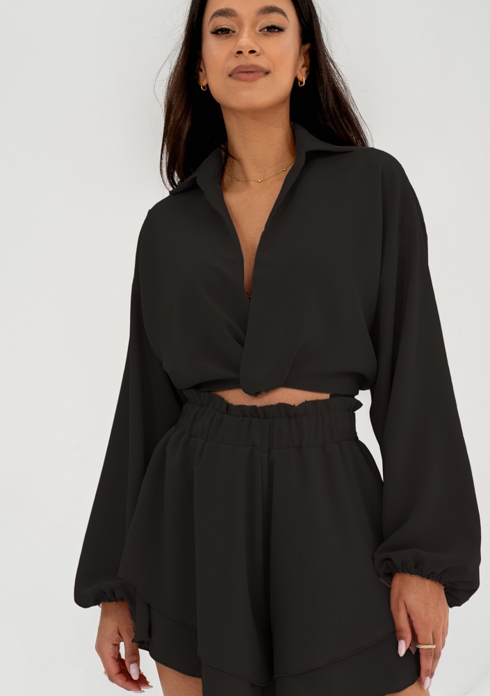 Toscane - Black crop shirt