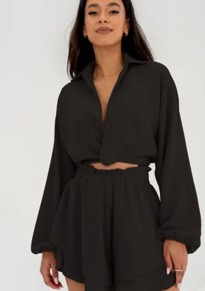 Toscane - Black frilled shorts