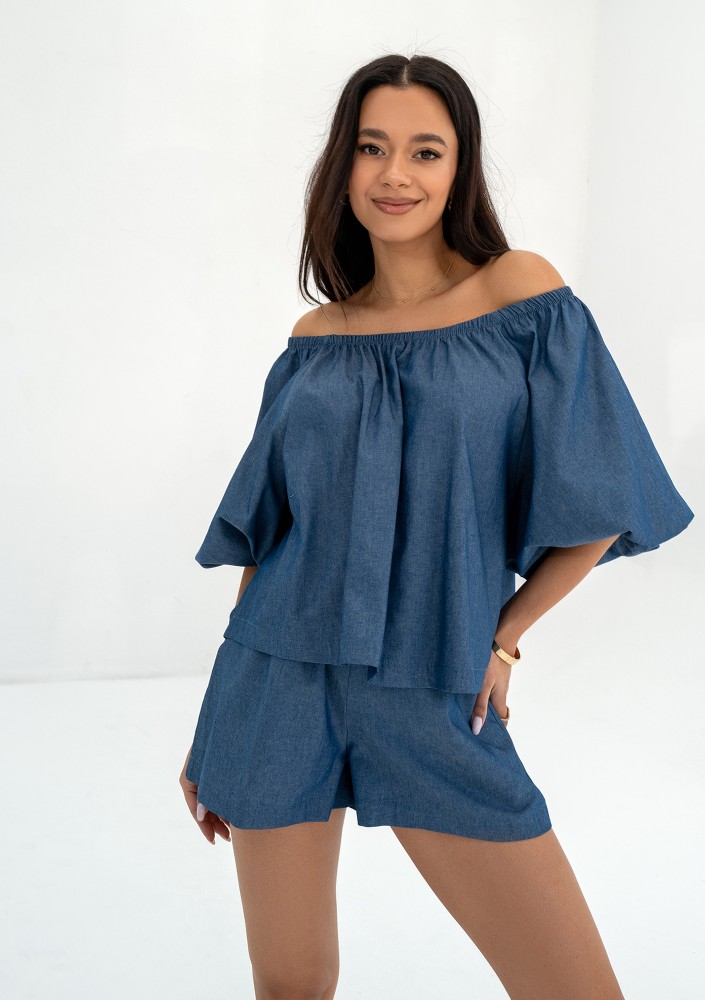 Boco - Dark jeans blue oversize summer top