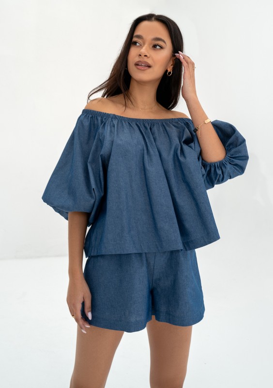 Boco - Top oversize z bawełny Dark Jeans