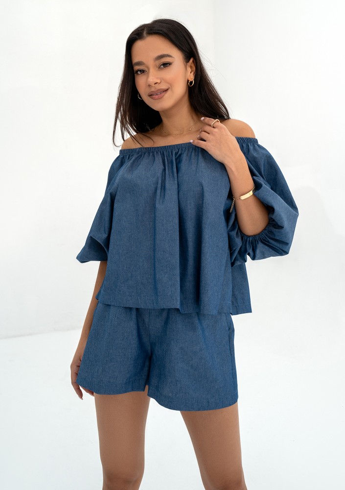 Boco - Top oversize z bawełny Dark Jeans