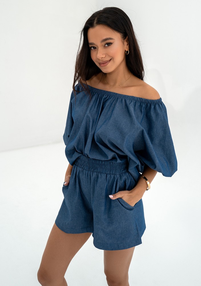 Boco - Dark jeans blue oversize summer top