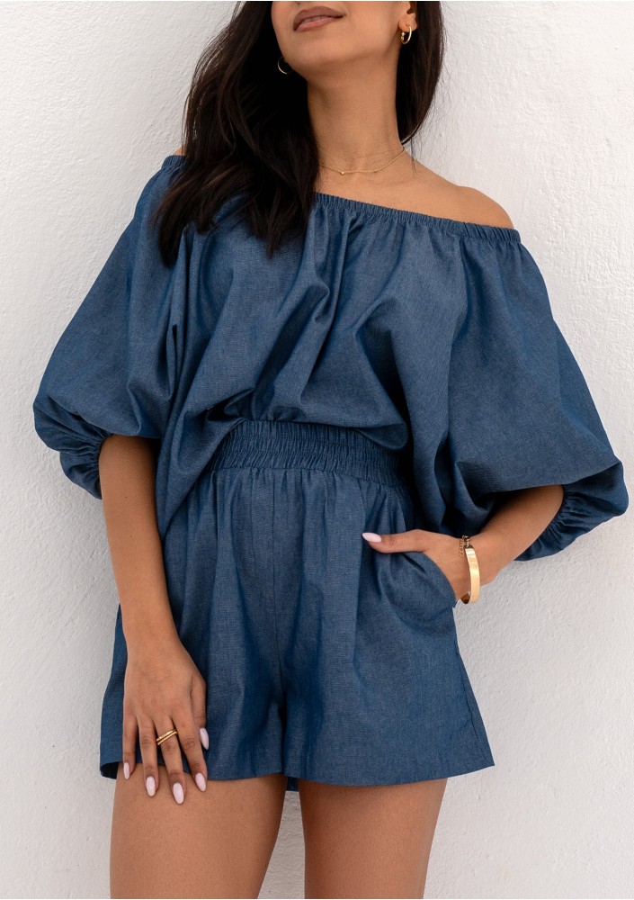 Boco - Dark jeans blue oversize summer top