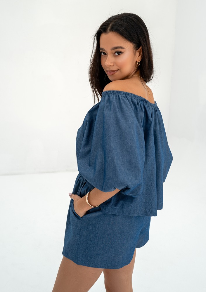 - Dark jeans blue summer shorts