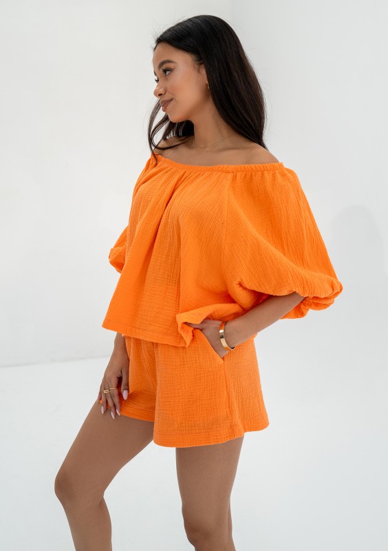 Boco - Orange muslin shorts