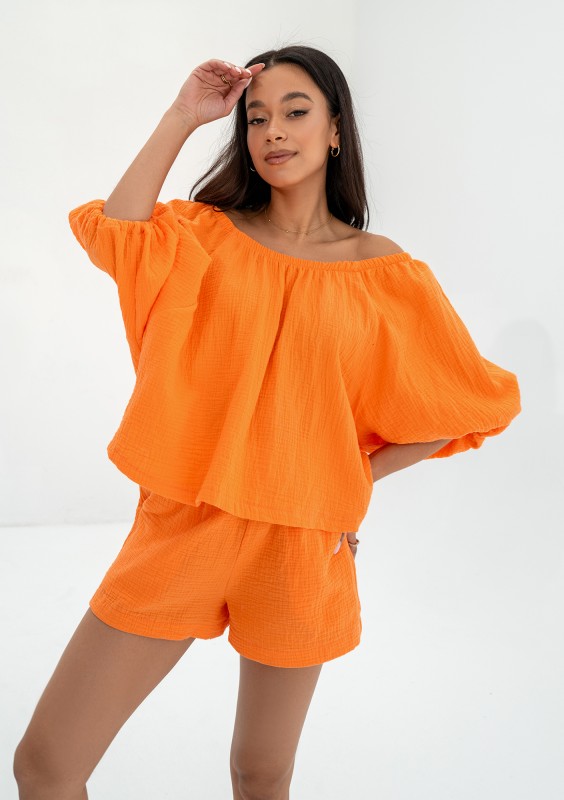 Boco - Orange muslin oversize top