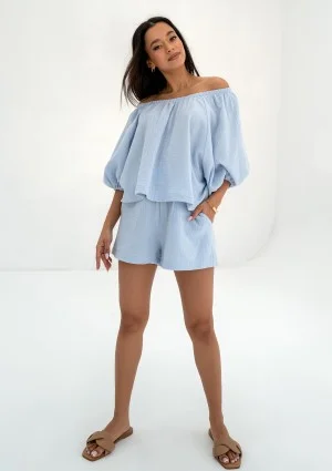 Boco - Light blue muslin shorts
