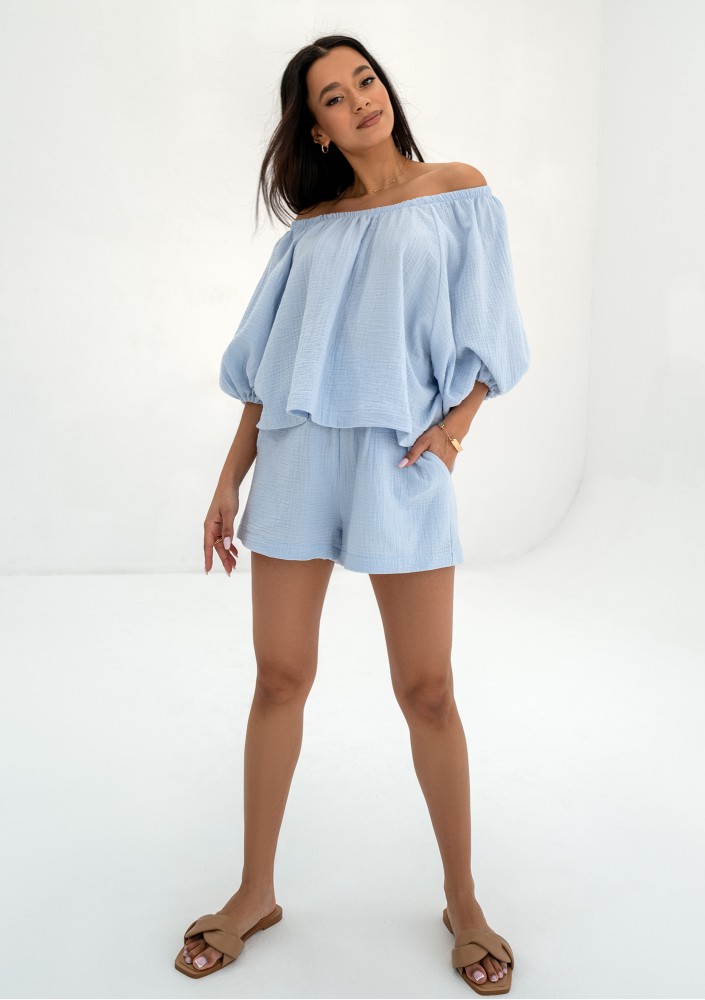 Boco - Light blue muslin oversize top