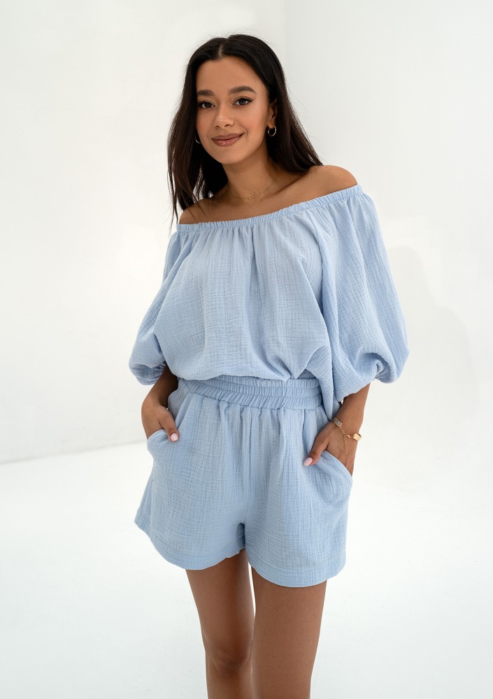 Boco - Light blue muslin oversize top
