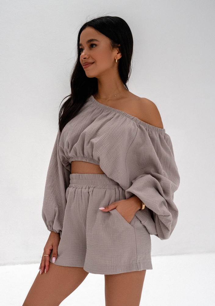 Boco - Taupe muslin shorts