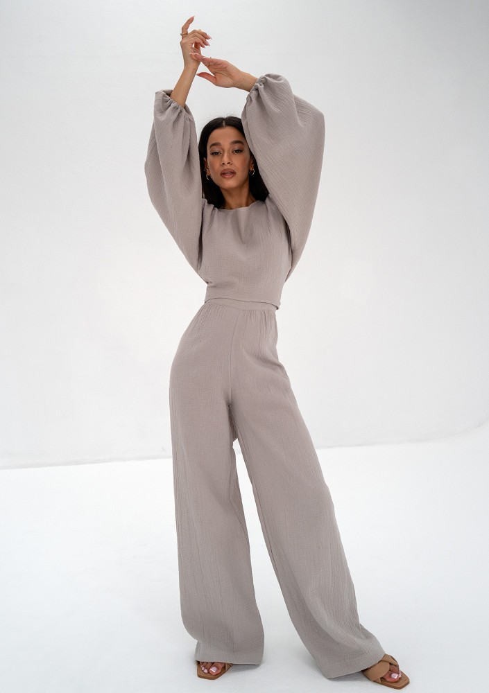 Alines - Taupe muslin top