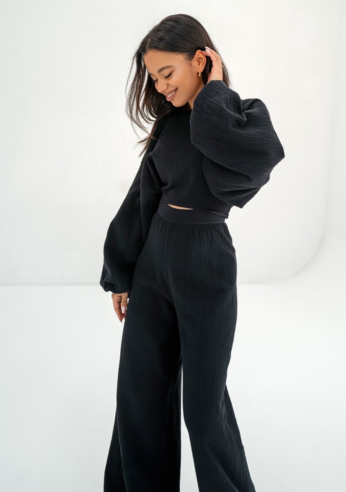 Alines - Black muslin top