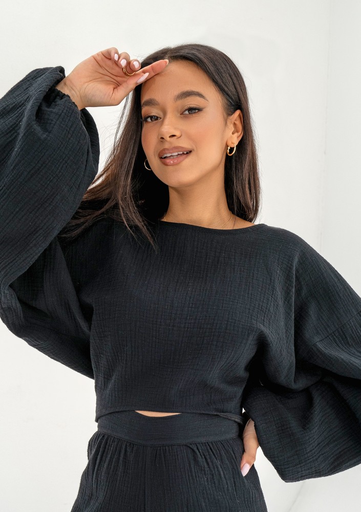 Alines - Black muslin top