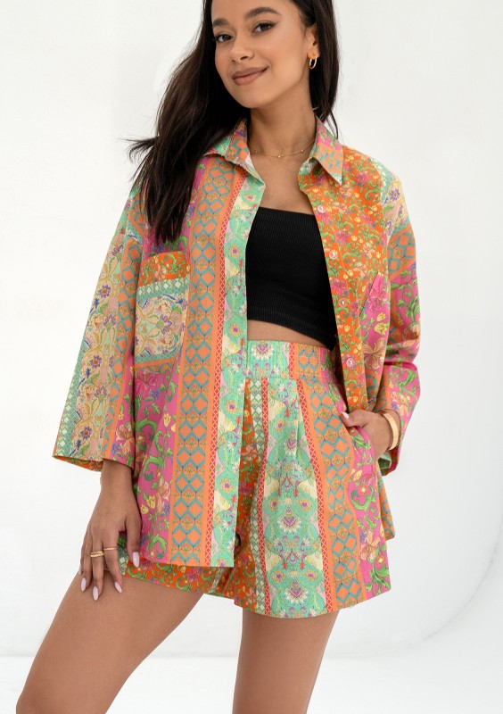 Suri - Pink floral boho oversize shirt