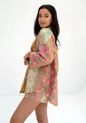 Filo - Koszula w kwiatki boho Pink