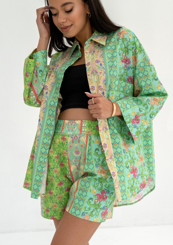 Filo - Koszula w kwiatki boho Mint