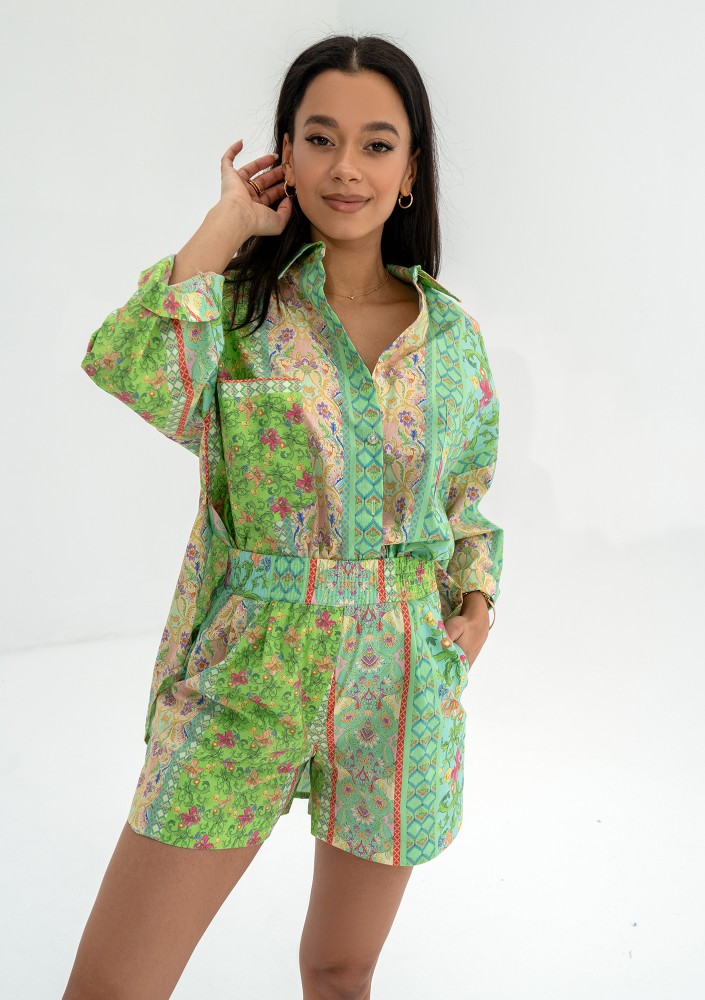 Filo - Koszula w kwiatki boho Mint