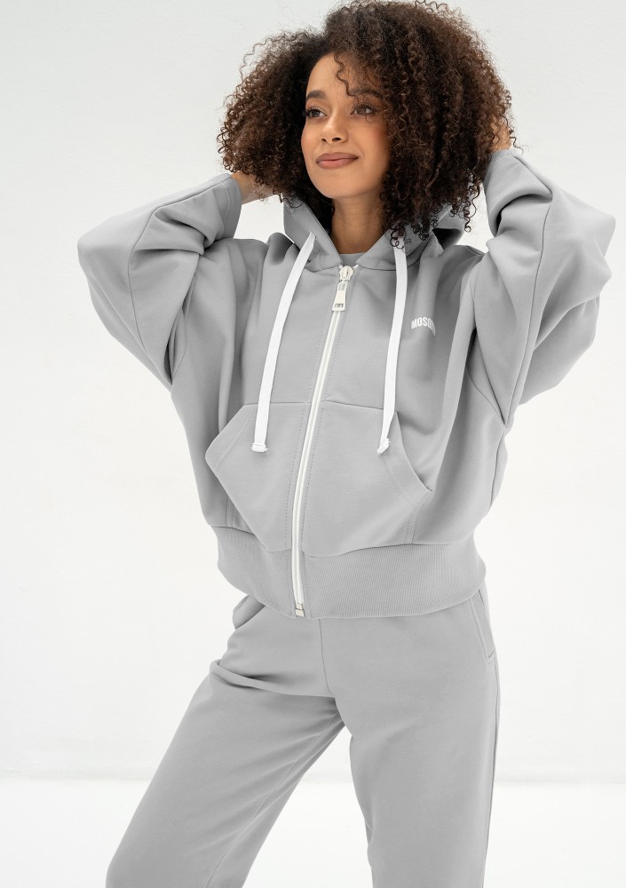 Bane - Gray rock oversize zipped hoodie