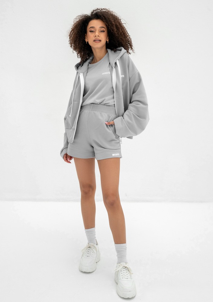 Bane - Rozpinana bluza oversize z kapturem Gray Rock