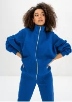 Based - Cobalt blue oversize zipped sweatshirt